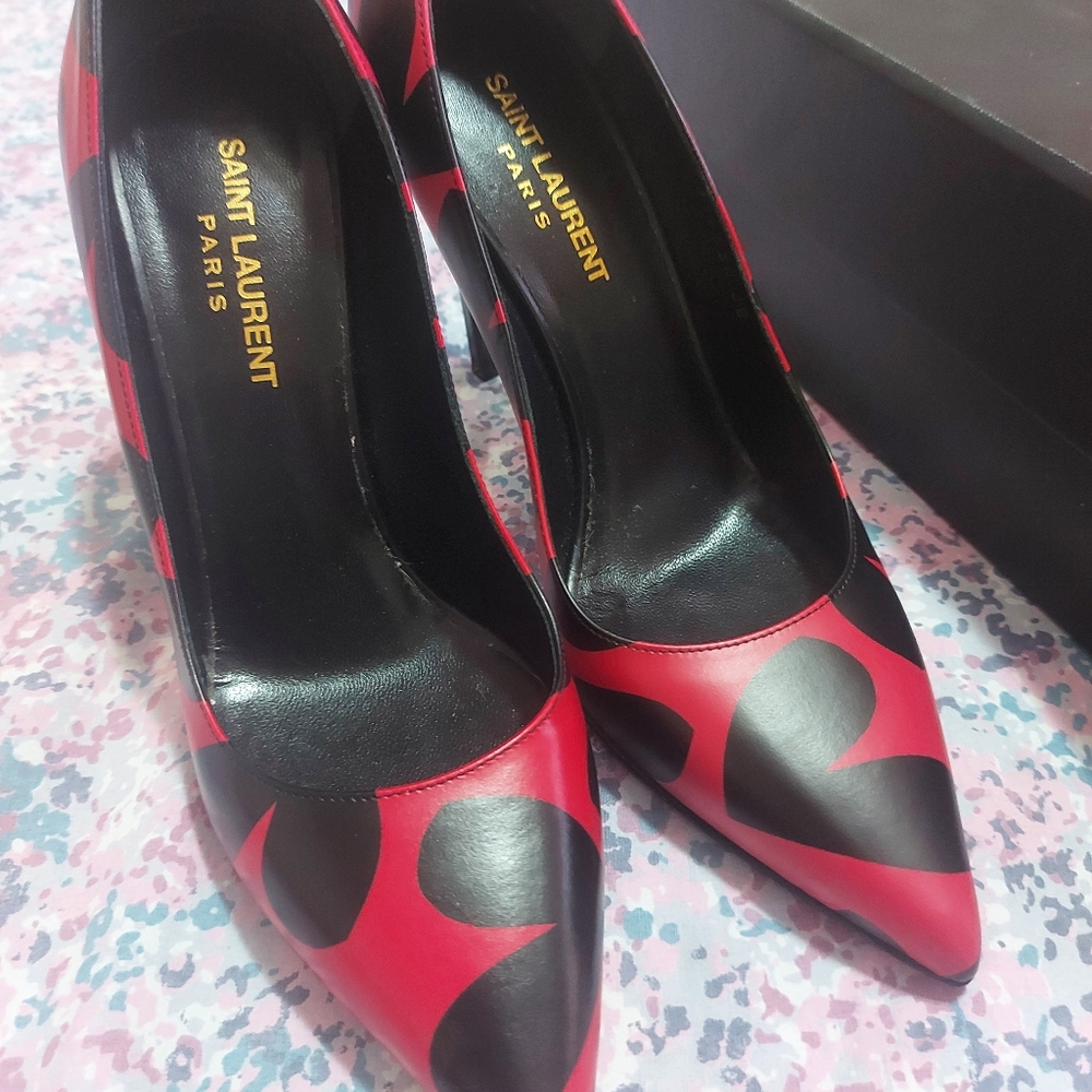 New YSL Heels women size 7.5 color Black And Red beautiful colors Feel Free - Picture 9 of 9